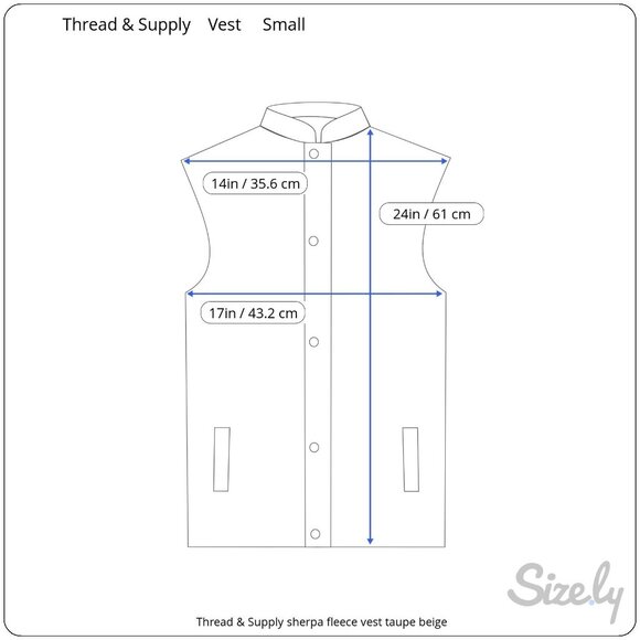 Thread & Supply Taupe Sherpa Fleece Vest Women’s Cozy Zip Front Size Small - Picture 6 of 9